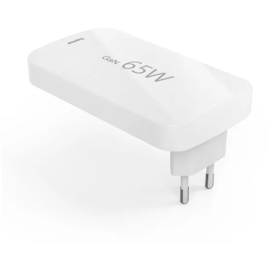 Hama Snellader 2x USB-C 1x USB-A  platte mini-oplader PD 65 W Wit
