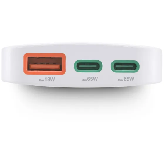 Hama Snellader 2x USB-C 1x USB-A  platte mini-oplader PD 65 W Wit