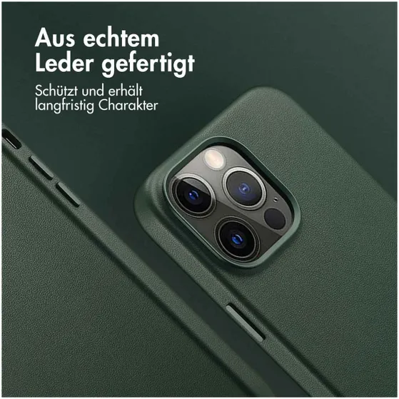 Accezz MagSafe Leather Backcover iPhone 14 Pro Max Groen