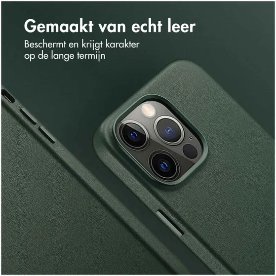 Accezz MagSafe Leather Backcover iPhone 14 Pro Max Groen