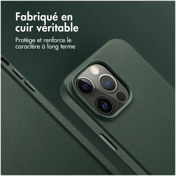 Accezz MagSafe Leather Backcover iPhone 14 Pro Max Groen