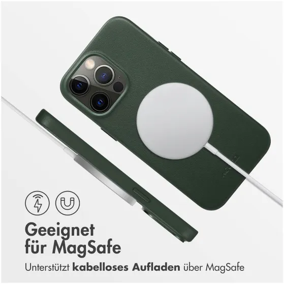 Accezz MagSafe Leather Backcover iPhone 14 Pro Max Groen
