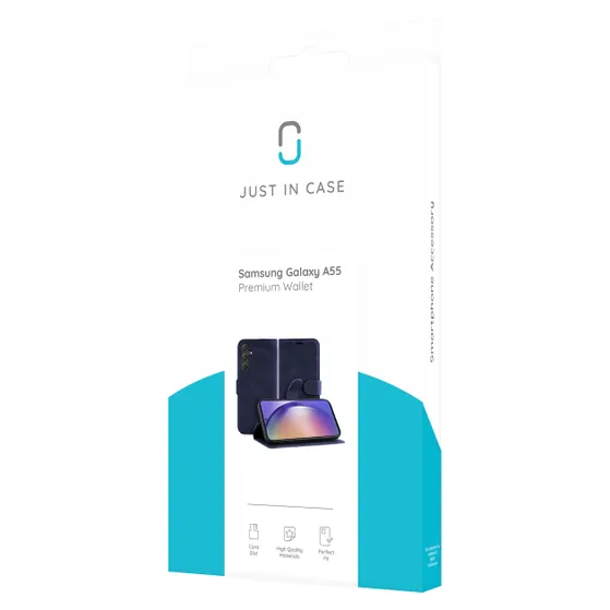 Just in Case Premium Wallet Case voor Samsung A55 Blauw