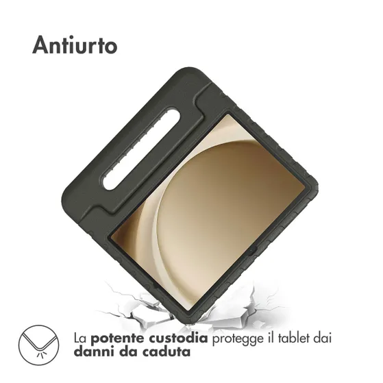 Accezz Kidsproof Backcover met handvat voor de Samsung Galaxy Tab A9 Plus Zwart