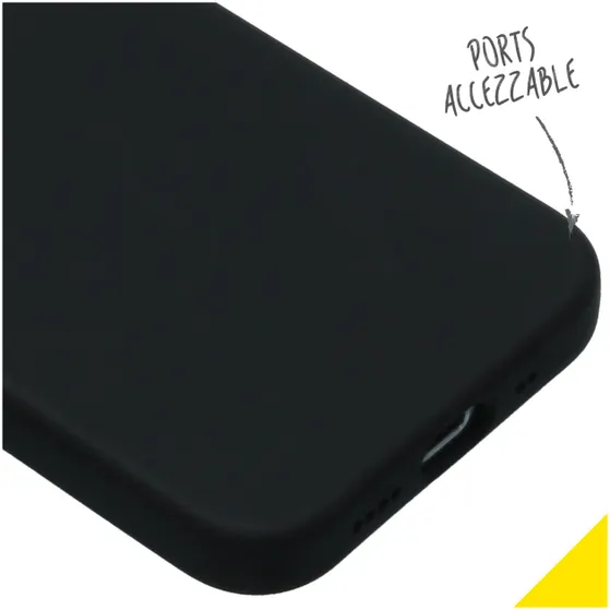 Accezz Liquid Silicone Backcover iPhone 12 Mini Zwart
