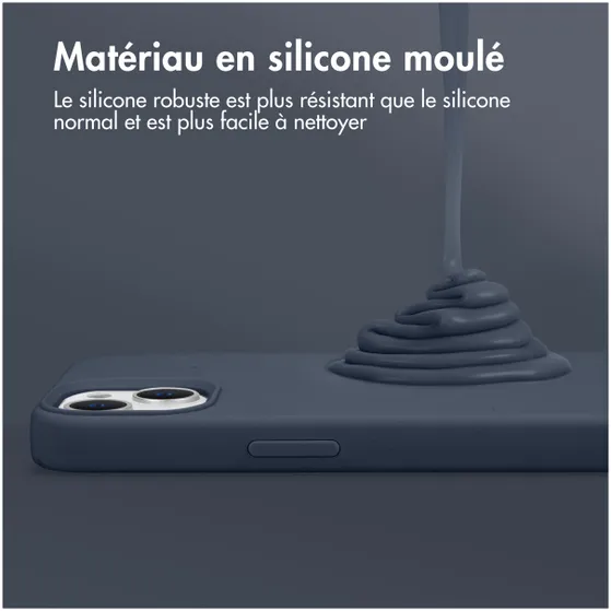 Accezz Liquid Silicone Backcover iPhone 12 Mini Donkerblauw