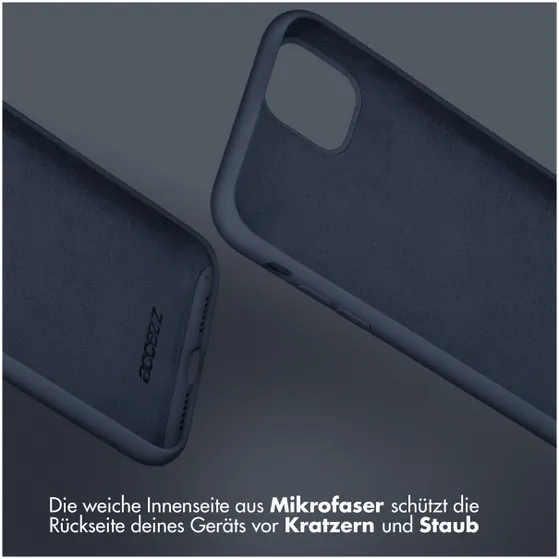 Accezz Liquid Silicone Backcover iPhone 12 Mini Donkerblauw