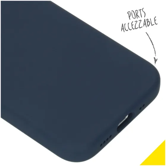 Accezz Liquid Silicone Backcover iPhone 12 Mini Donkerblauw