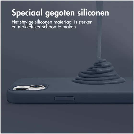 Accezz Liquid Silicone Backcover iPhone 12 Mini Donkerblauw