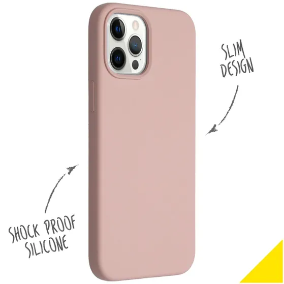 Accezz Liquid Silicone Backcover iPhone 12 Pro Max Roze