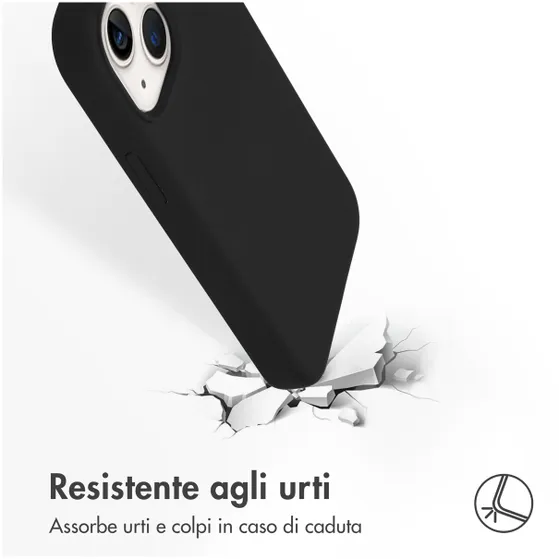 Accezz Liquid Silicone Backcover iPhone 13 Mini Zwart