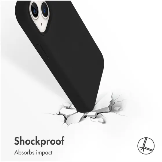 Accezz Liquid Silicone Backcover iPhone 13 Mini Zwart