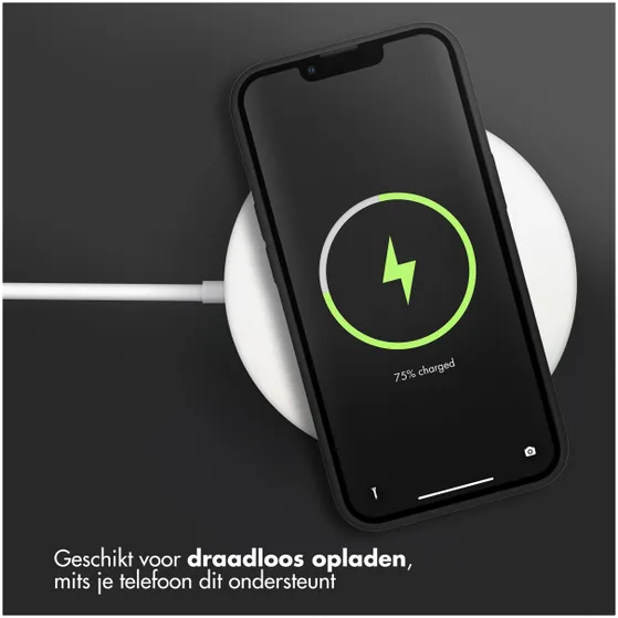 Accezz Liquid Silicone Backcover iPhone 13 Mini Zwart