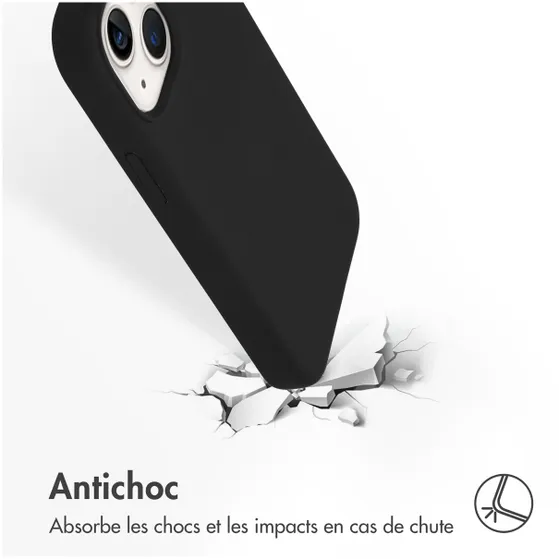 Accezz Liquid Silicone Backcover iPhone 13 Mini Zwart