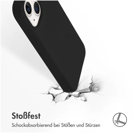 Accezz Liquid Silicone Backcover iPhone 13 Mini Zwart