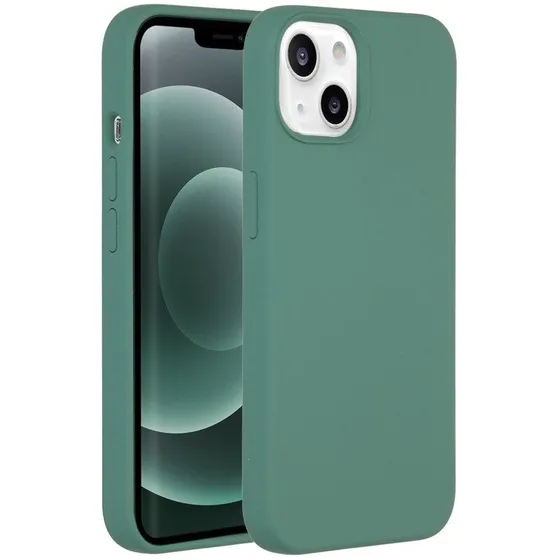 Accezz Liquid Silicone Backcover iPhone 13 Mini Donkergroen