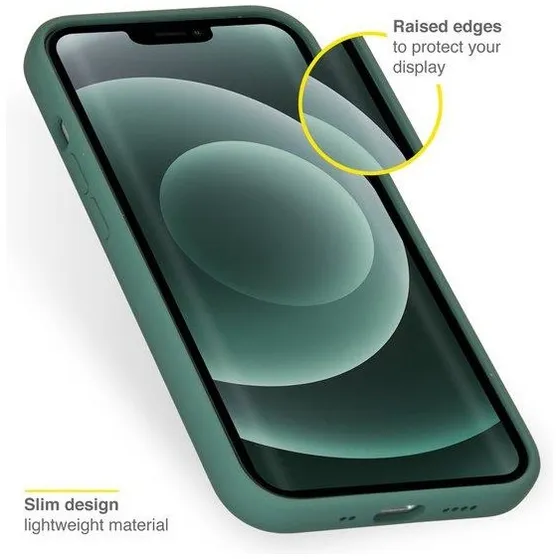 Accezz Liquid Silicone Backcover iPhone 13 Mini Donkergroen