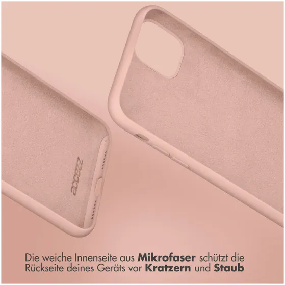 Accezz Liquid Silicone Backcover iPhone 13 Mini Roze