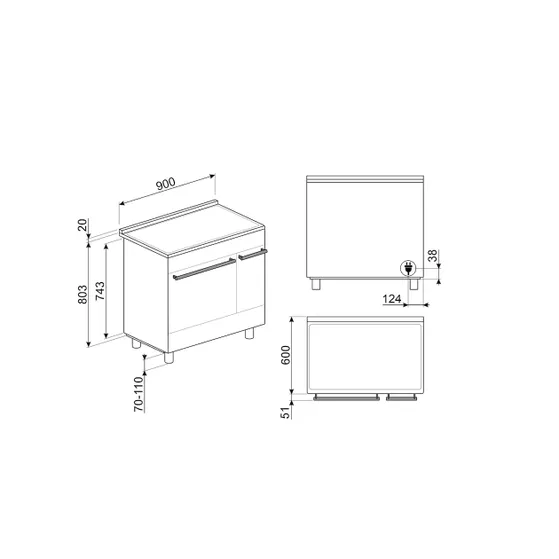 Smeg C92IPMB2 Mat zwart