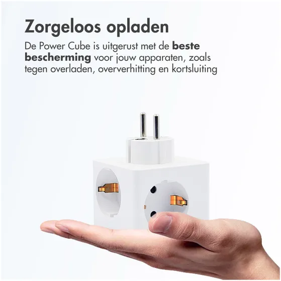 Accezz PowerCube 6-in-1 1x USB-C+2x USB-A+3x stopcontact 4000W Wit