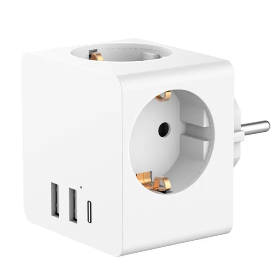 Accezz PowerCube 6-in-1 1x USB-C+2x USB-A+3x stopcontact 4000W Wit