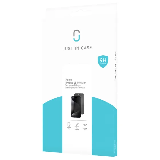 Just in Case Privacy Tempered Glass voor Apple iPhone 15 Pro Max
