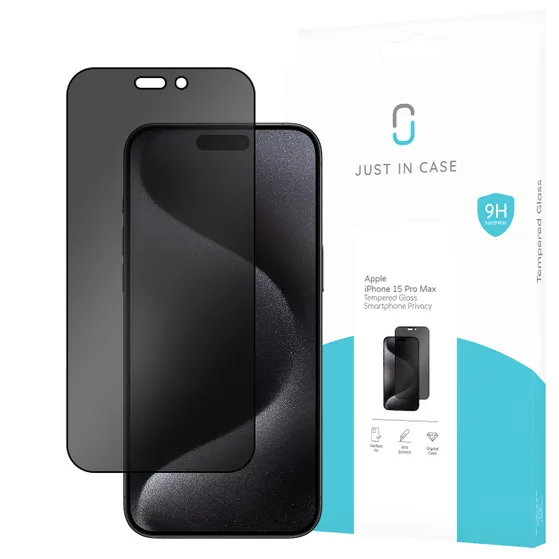 Just in Case Privacy Tempered Glass voor Apple iPhone 15 Pro Max