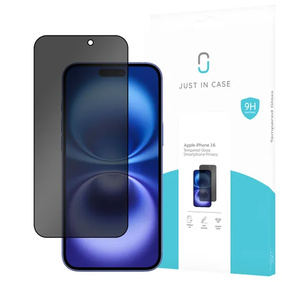 Just in Case Privacy Tempered Glass voor Apple iPhone 16