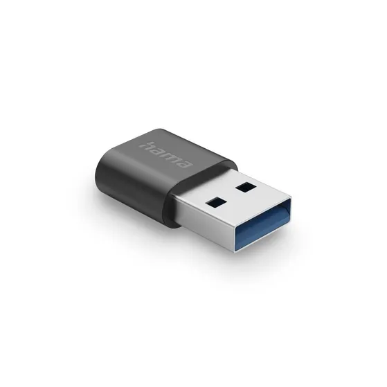 Hama USB Adapter USB-A Plug - USB-C Socket USB 3.2 Gen2 10 Gbit/s Zwart