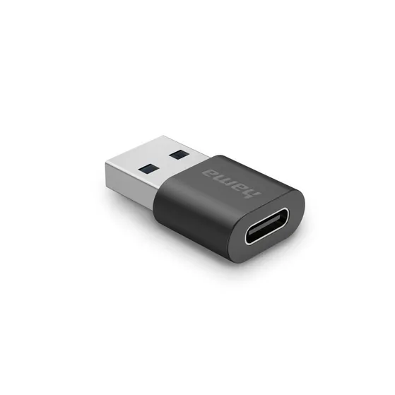Hama USB Adapter USB-A Plug - USB-C Socket USB 3.2 Gen2 10 Gbit/s Zwart