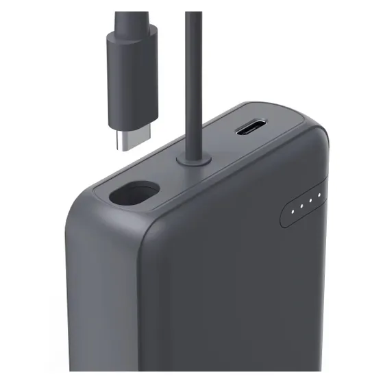 Hama Power Pack Travel met kabel 10000mAh 2 uitgangen:2x USB-C Antraciet