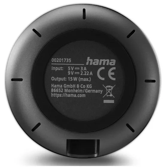 Hama Draadloze Qi2-oplader 15 W bureau Zwart