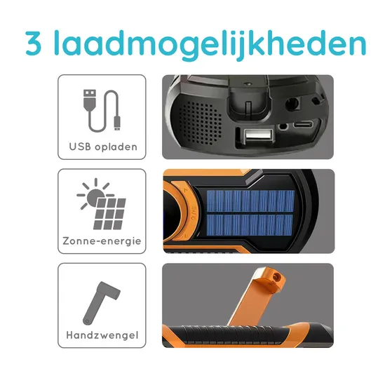 Just in Case Emergency Solar Hand Radio Noodradio Oranje