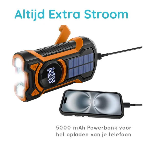 Just in Case Emergency Solar Hand Radio Noodradio Oranje