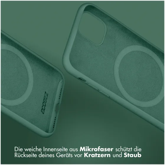 Accezz Liquid Silicone Backcover met MagSafe iPhone 12 (Pro) Groen