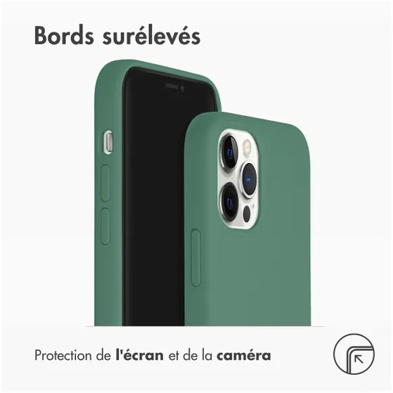 Accezz Liquid Silicone Backcover met MagSafe iPhone 12 (Pro) Groen