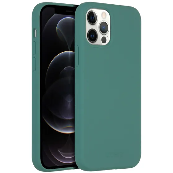 Accezz Liquid Silicone Backcover met MagSafe iPhone 12 (Pro) Groen