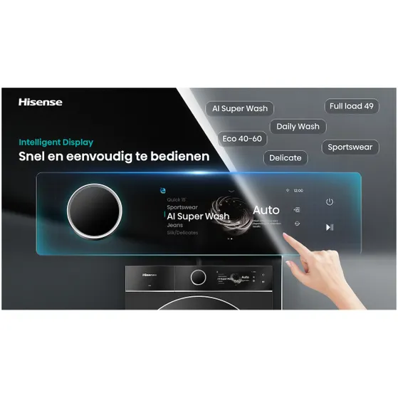 Hisense WF7I1248BBR/BLX Zwart