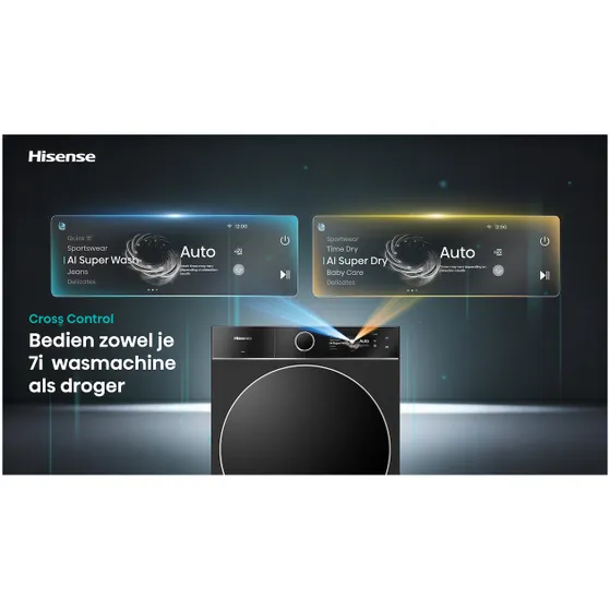 Hisense WF7I1248BBR/BLX Zwart