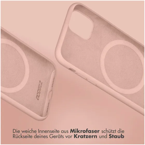 Accezz Liquid Silicone Backcover met MagSafe iPhone 13 Roze
