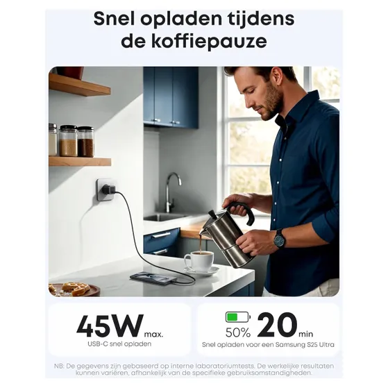 Anker Nano Charger (45W 1C) Zwart