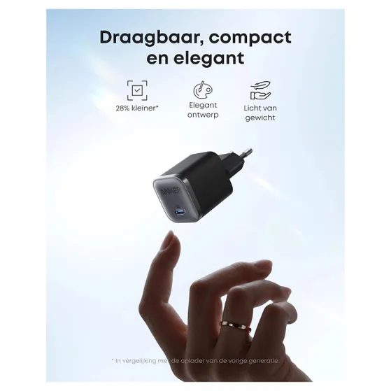Anker Nano Charger (45W 1C) Zwart