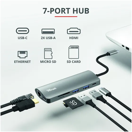 Trust Dalyx 7-in-1 USB-C-adapter