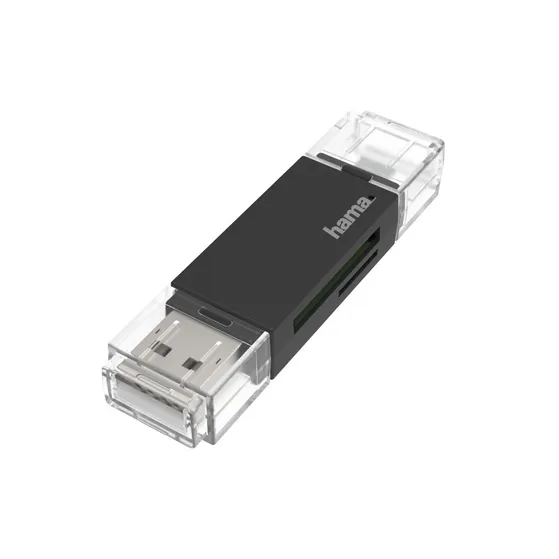 Hama USB-kaartlezer, OTG, USB-A + micro-USB, USB 2.0, SD/microSD
