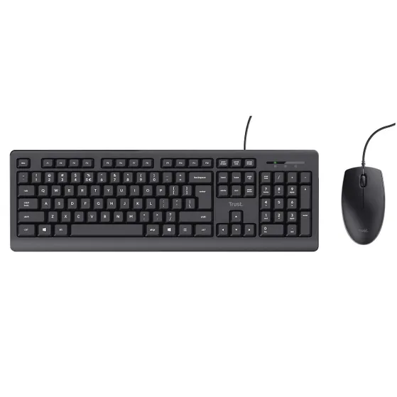 Trust Primo Bedraad toetsenbord en muisset Zwart