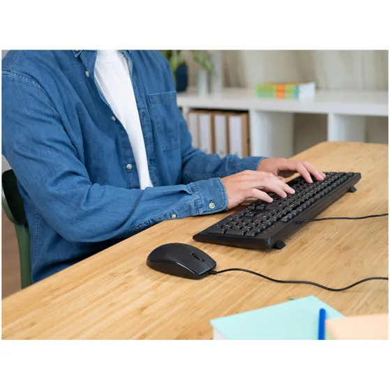Trust Primo Bedraad toetsenbord en muisset Zwart