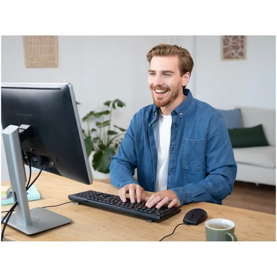 Trust Primo Bedraad toetsenbord en muisset Zwart