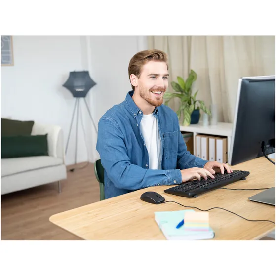 Trust Primo Bedraad toetsenbord en muisset Zwart