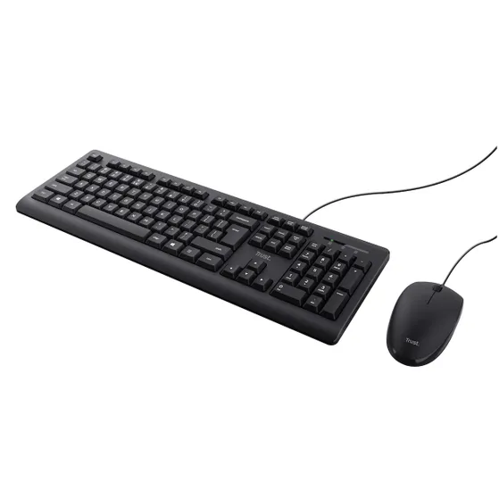 Trust Primo Bedraad toetsenbord en muisset Zwart