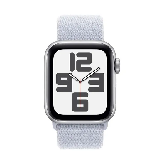 Apple Watch SE GPS + Cellular 40mm Aluminium Case met Blue Cloud Sport Loop Zilver